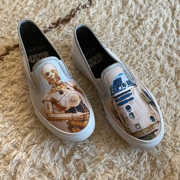 SPERRY STAR WARS CLOUDS DROIDS SLIP ON LIMITED EDITION SHOES MENS 4 NEW - Picture 8 of 13